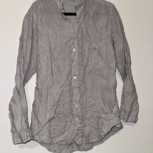 Striped Gray Long Sleeve Shirt & shorts sleep set